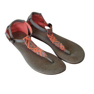 Toms Thong Sandals Southwestern Blue Orange Women Size 6 Ankle Strap FLAW